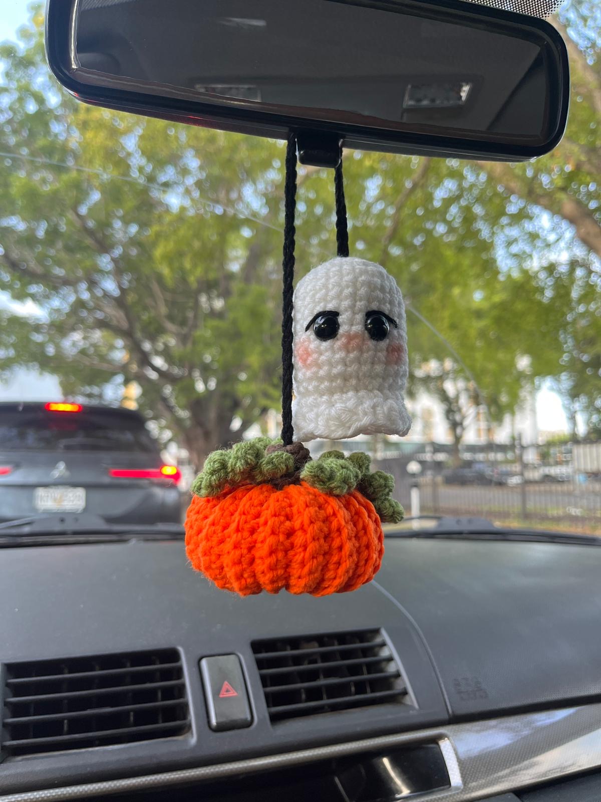 Kit de Crochet – Fantasma y Calabaza para decoración del auto