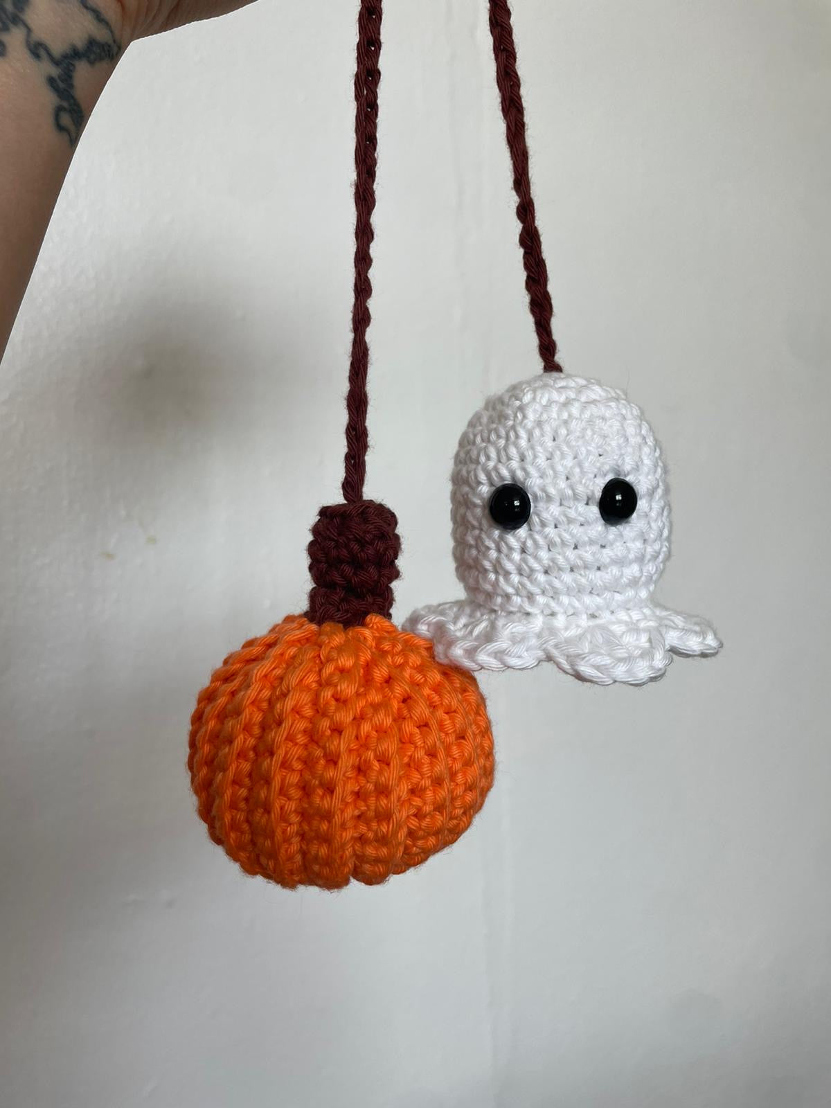 Kit de Crochet – Fantasma y Calabaza para decoración del auto