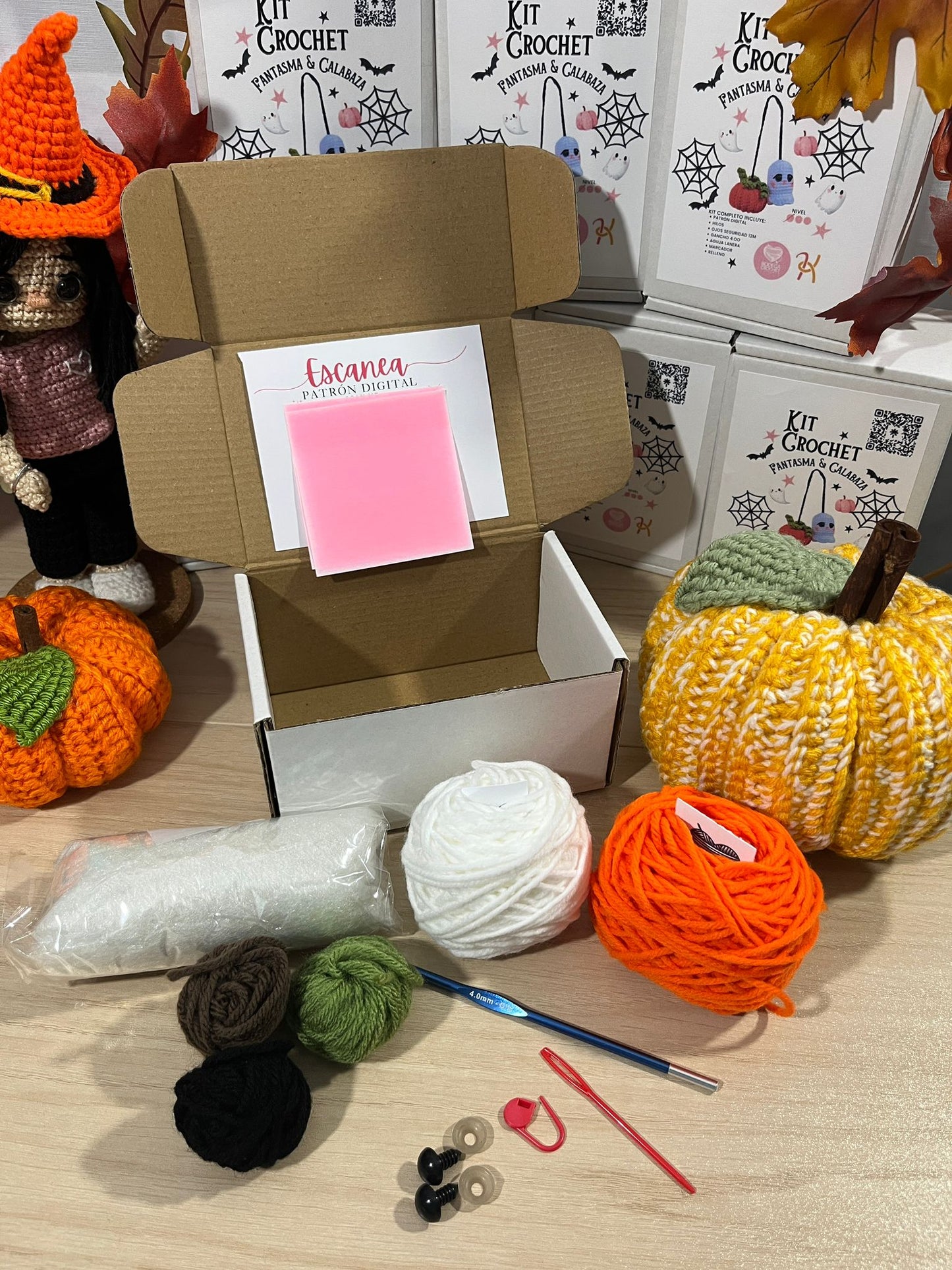 Kit de Crochet – Fantasma y Calabaza para decoración del auto