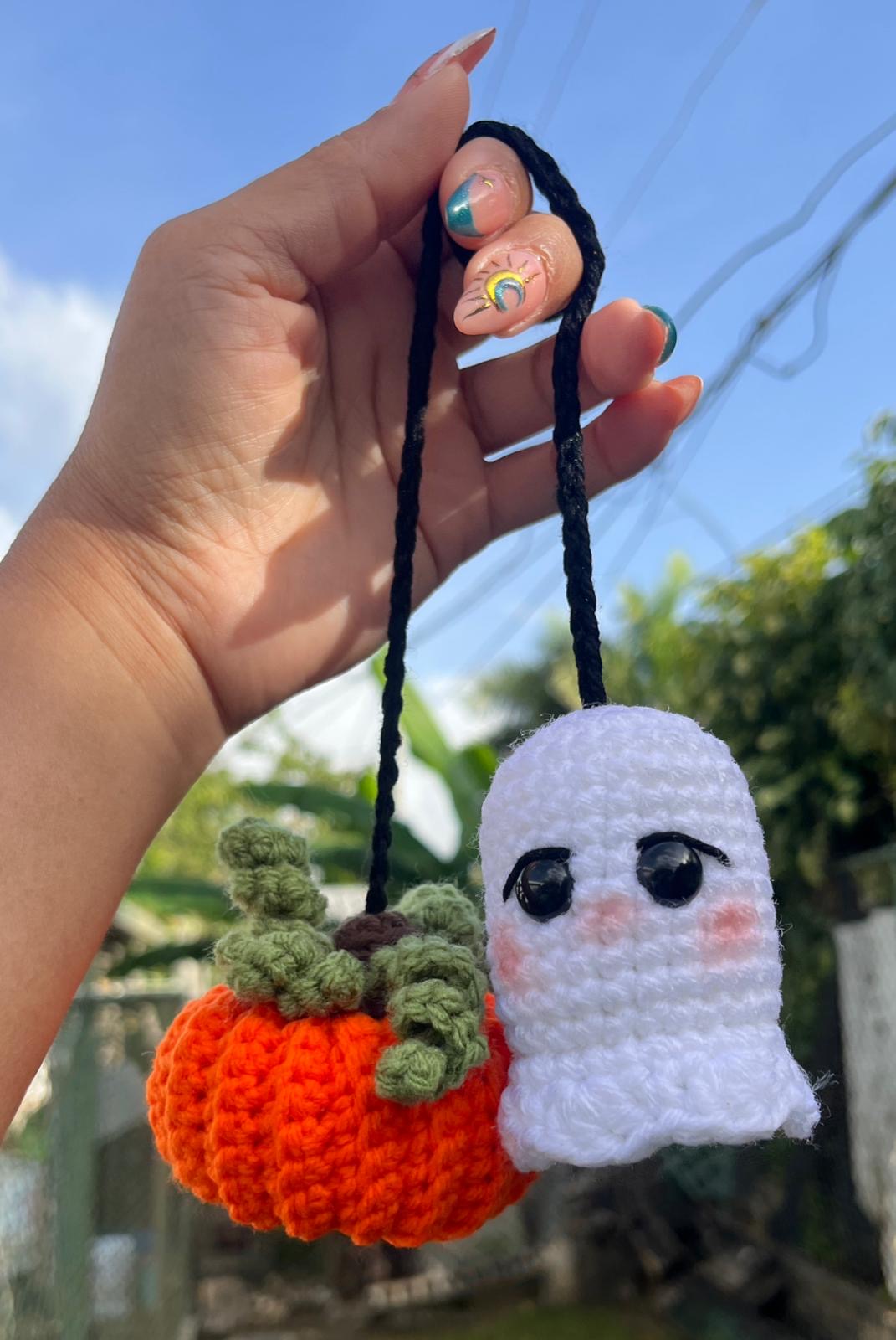 Kit de Crochet – Fantasma y Calabaza para decoración del auto