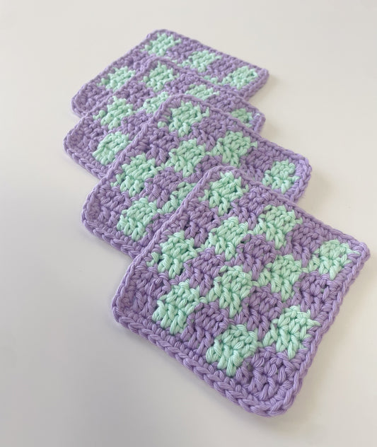 Checkered Coasters Patrón en Español