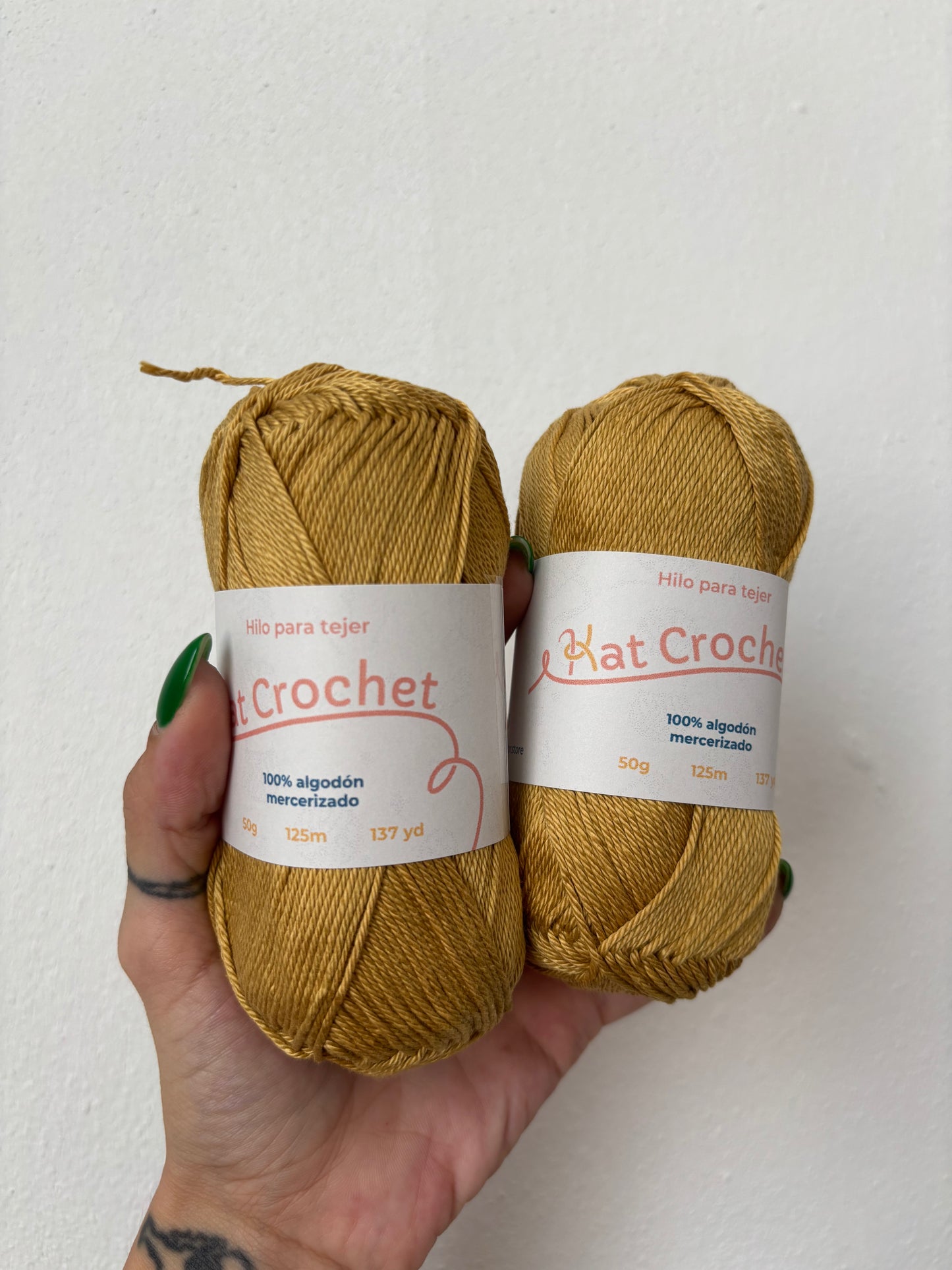 Kat Crochet Yarn - Hilo 100% algodón mercerizado