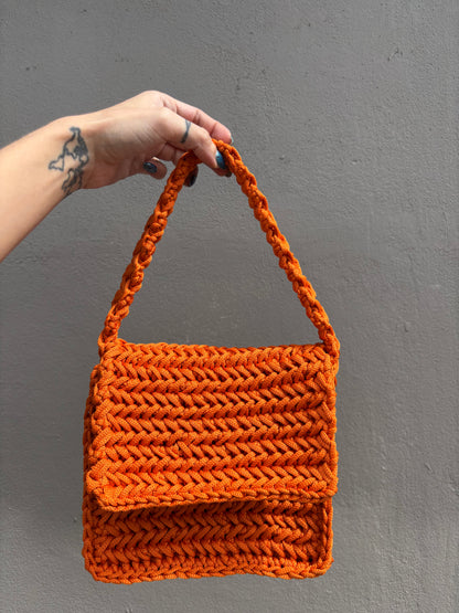 Tiana Shoulder Bag Crochet - Orange