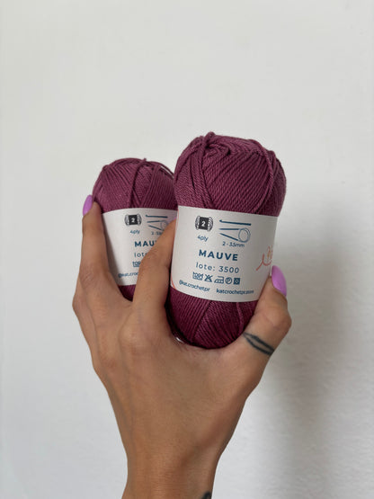 Kat Crochet Yarn - Hilo 100% algodón mercerizado