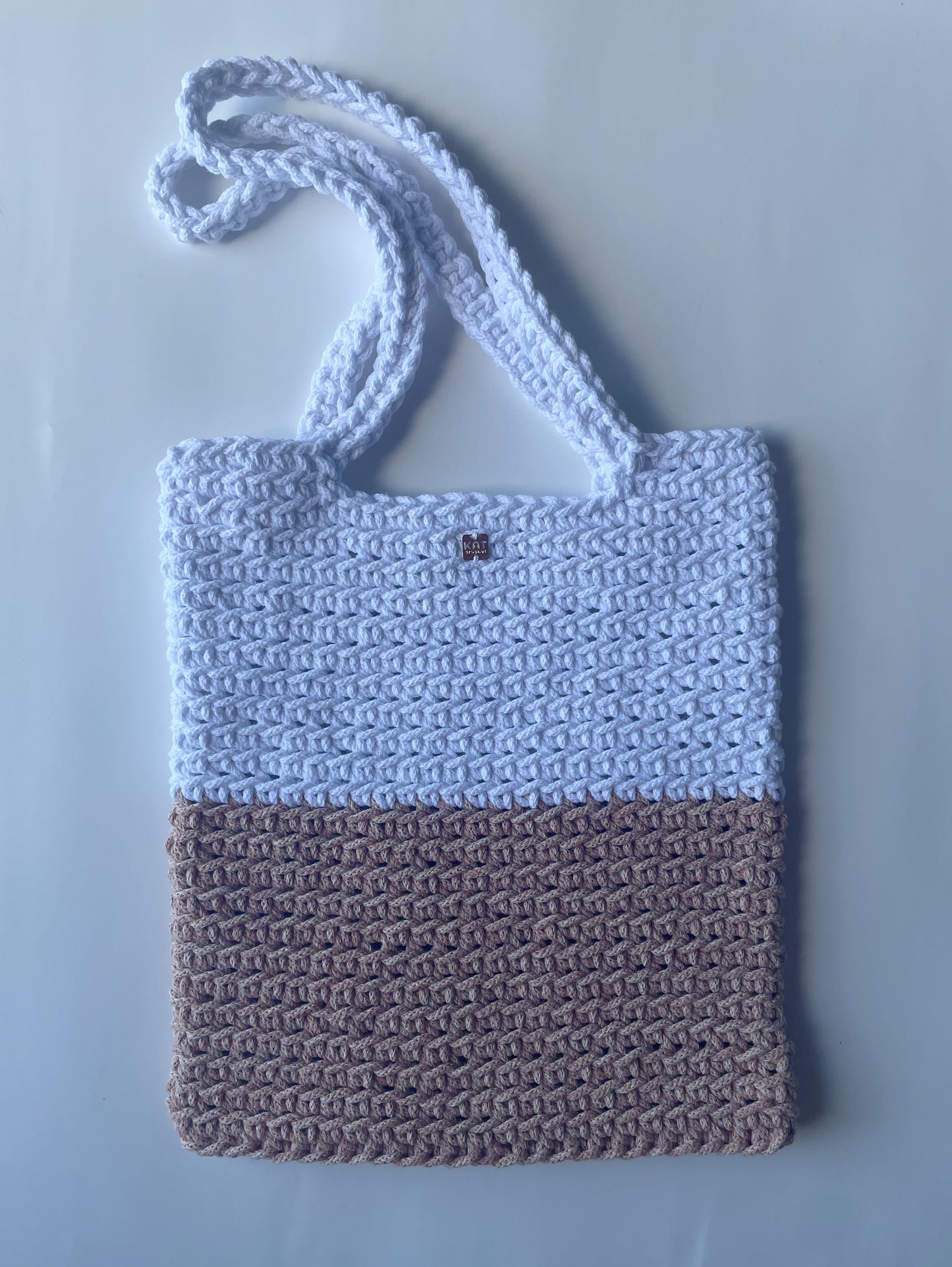 Crochet Pink and White Tote Bag I