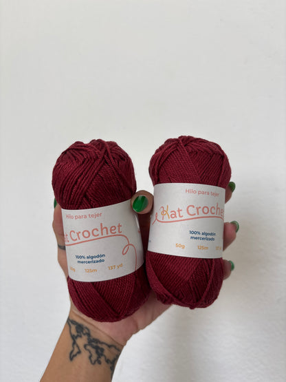 Kat Crochet Yarn - Hilo 100% algodón mercerizado