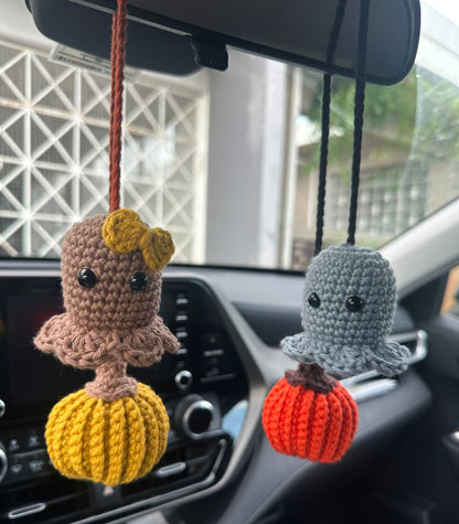 Kit de Crochet – Fantasma y Calabaza para decoración del auto