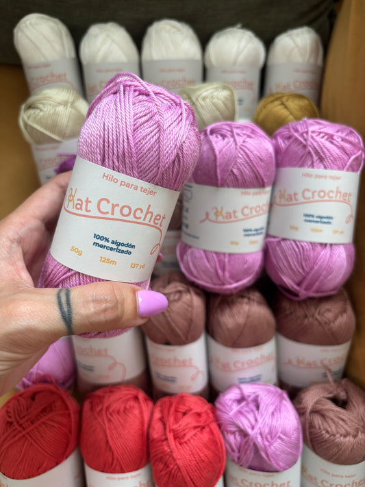 Kat Crochet Yarn - Hilo 100% algodón mercerizado