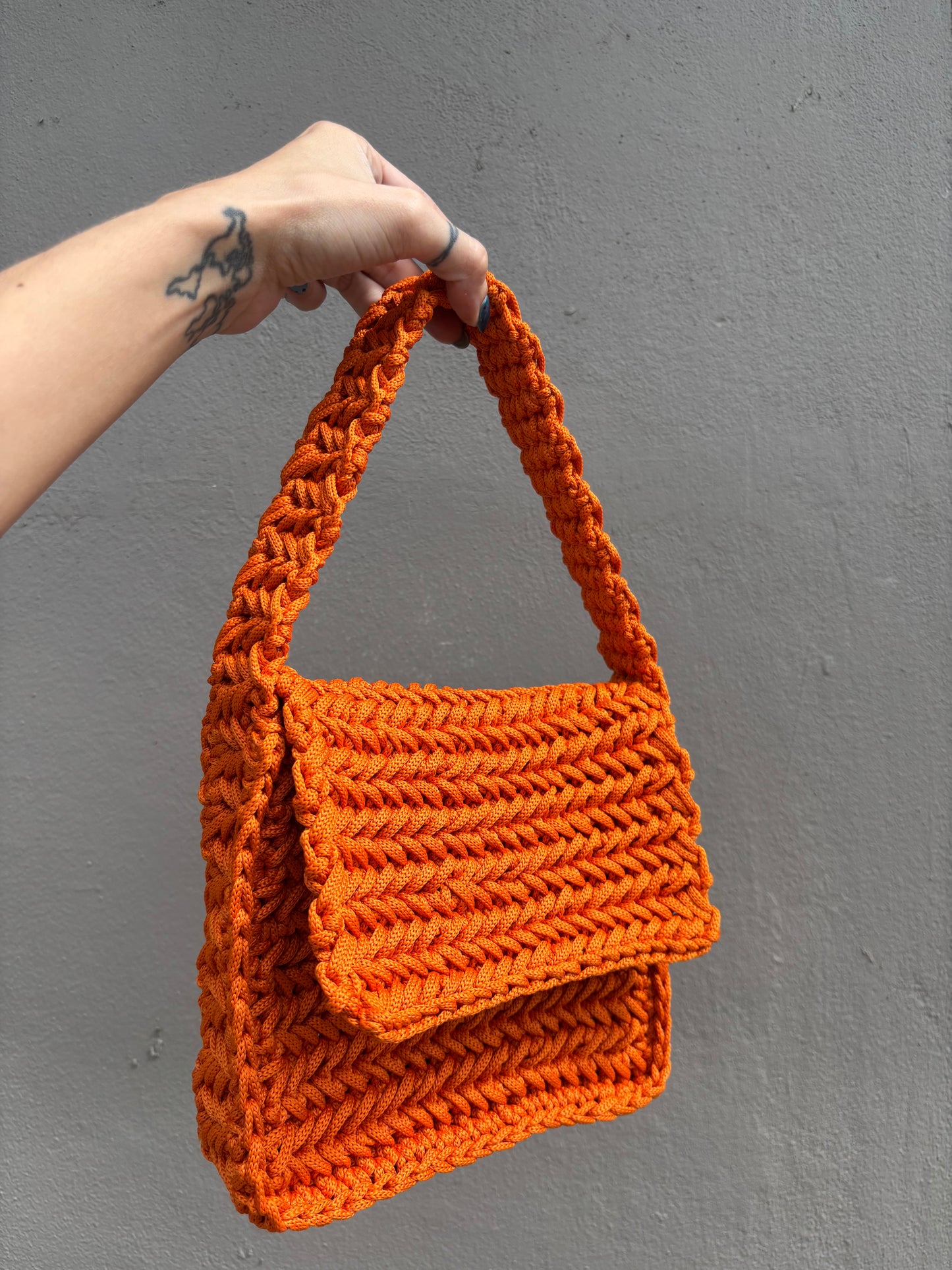 Tiana Shoulder Bag Crochet - Orange