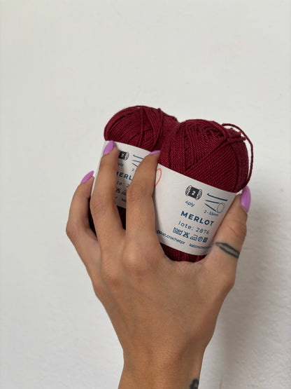 Kat Crochet Yarn - Hilo 100% algodón mercerizado