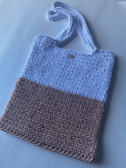 Crochet Pink and White Tote Bag I