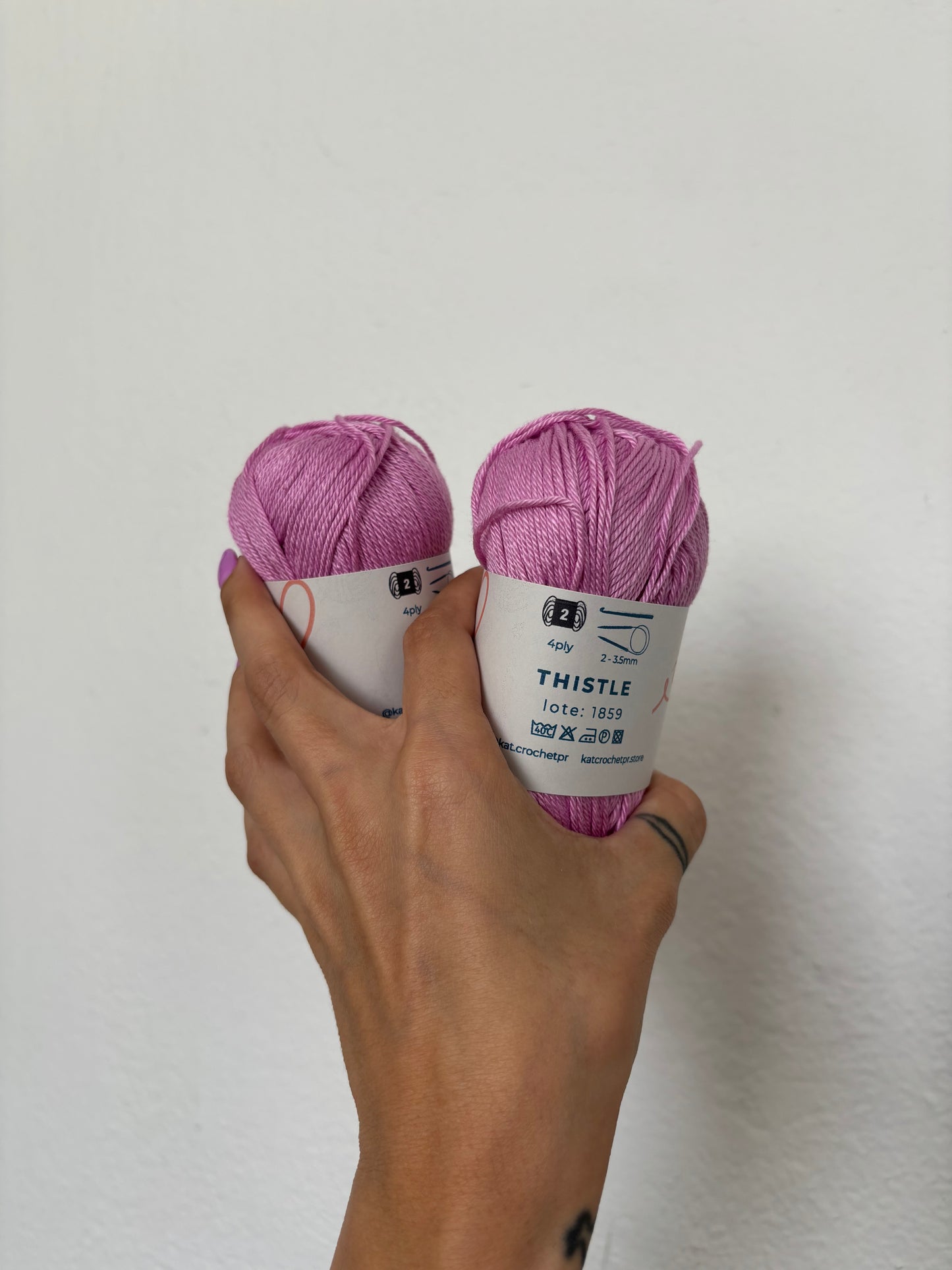 Kat Crochet Yarn - Hilo 100% algodón mercerizado
