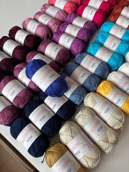 Kat Crochet Yarn - Hilo 100% algodón mercerizado