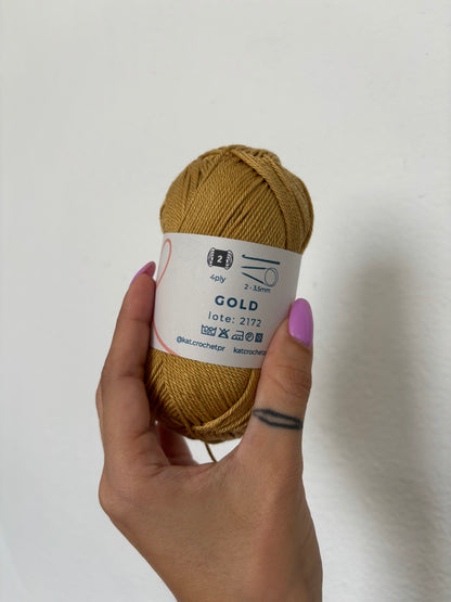 Kat Crochet Yarn - Hilo 100% algodón mercerizado