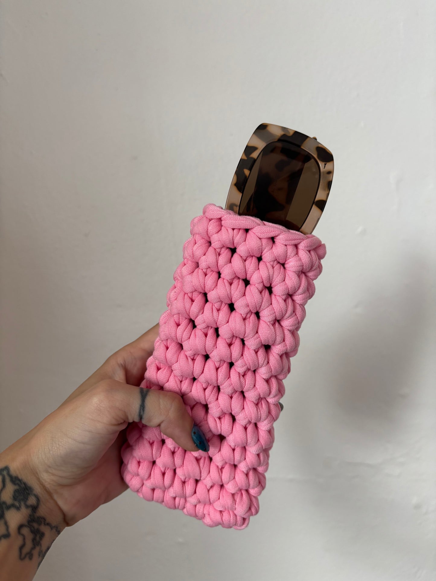 Cover para gafas - tejido en trapillo Kat Crochet