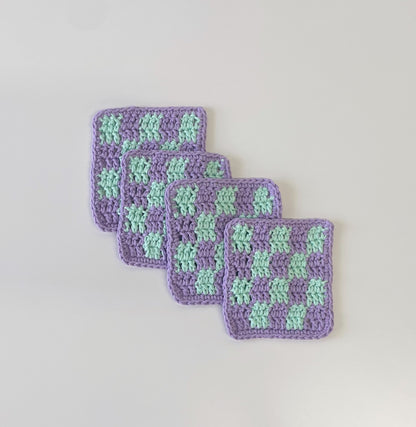 Checkered Coasters Patrón en Español