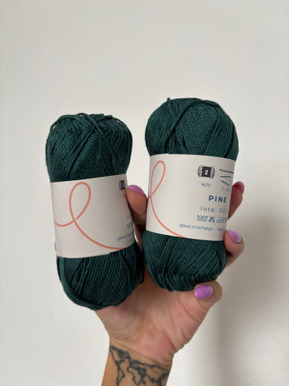 Kat Crochet Yarn - Hilo 100% algodón mercerizado