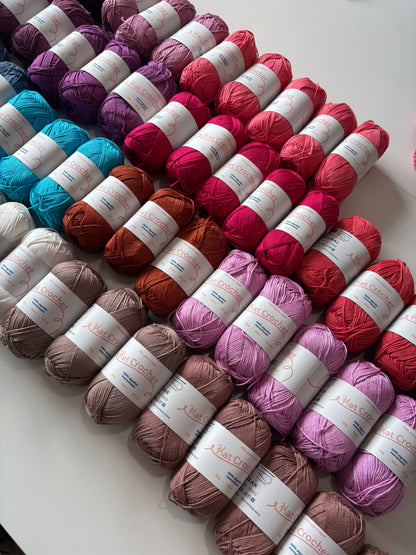 Kat Crochet Yarn - Hilo 100% algodón mercerizado