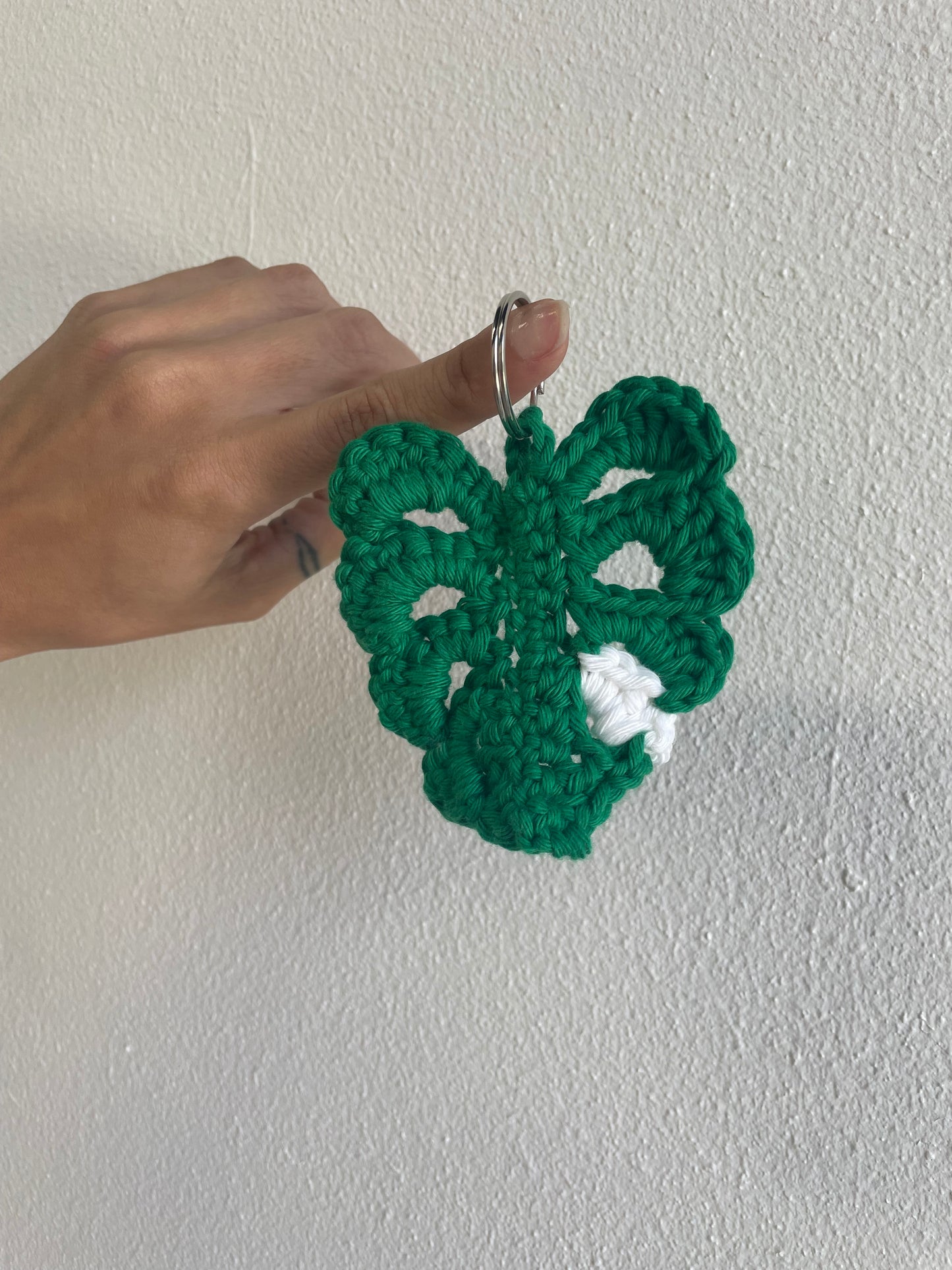 Monstera Crochet Keychain