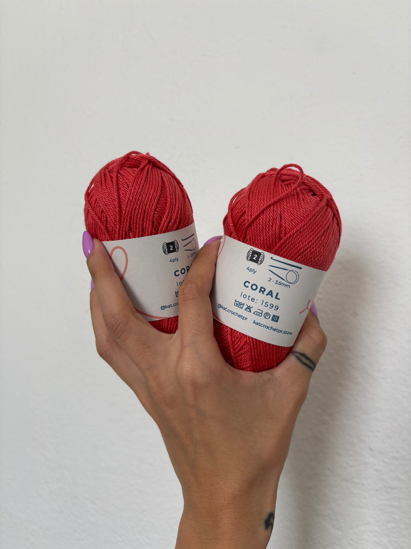 Kat Crochet Yarn - Hilo 100% algodón mercerizado