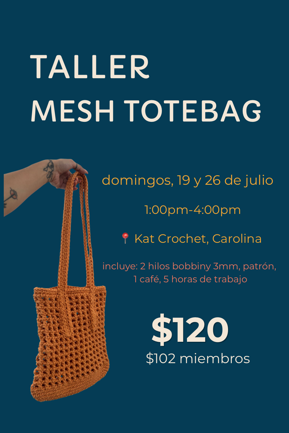 Taller - Tote Bag Andrea a Crochet