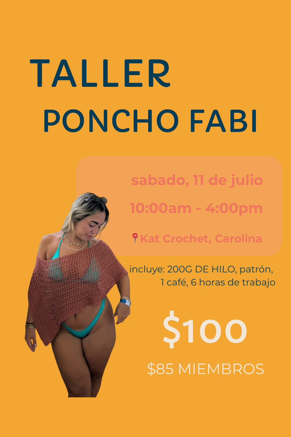 Taller Poncho Fabi a Crochet