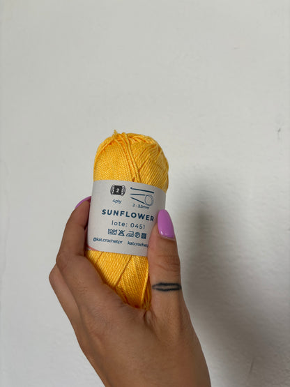 Kat Crochet Yarn - Hilo 100% algodón mercerizado