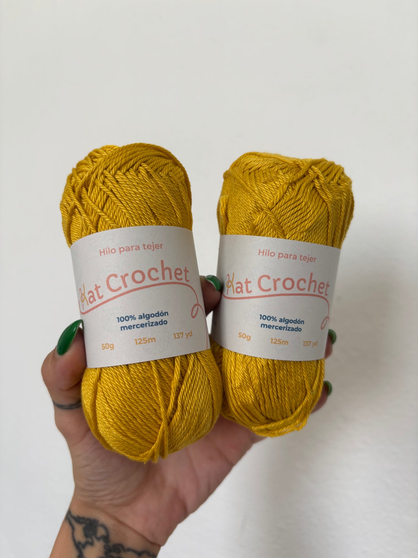 Kat Crochet Yarn - Hilo 100% algodón mercerizado