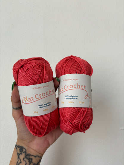Kat Crochet Yarn - Hilo 100% algodón mercerizado