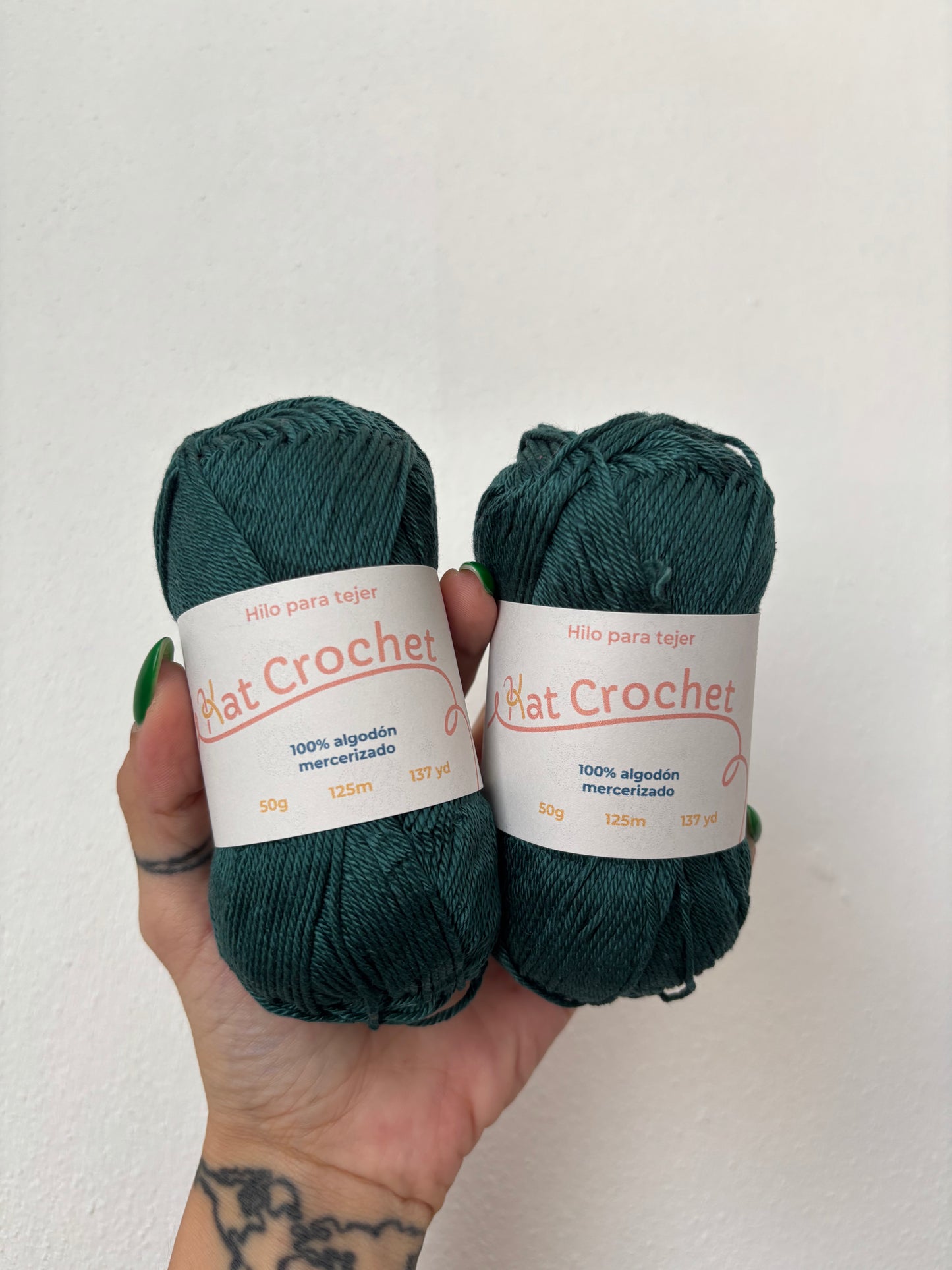 Kat Crochet Yarn - Hilo 100% algodón mercerizado