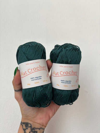 Kat Crochet Yarn - Hilo 100% algodón mercerizado