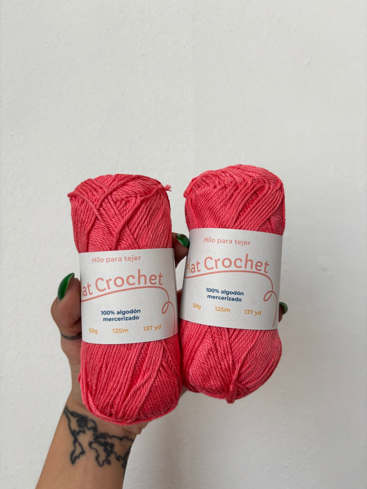 Kat Crochet Yarn - Hilo 100% algodón mercerizado