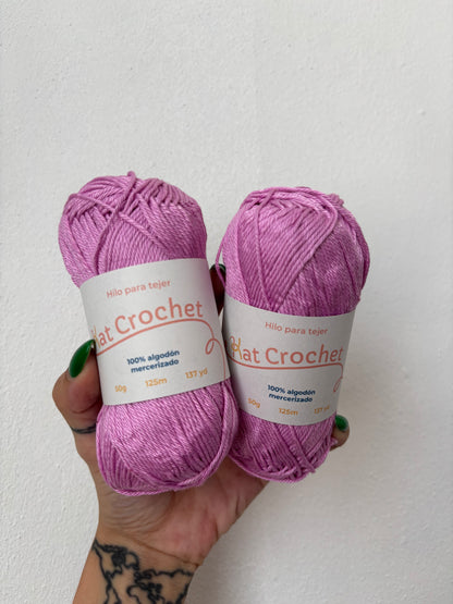 Kat Crochet Yarn - Hilo 100% algodón mercerizado