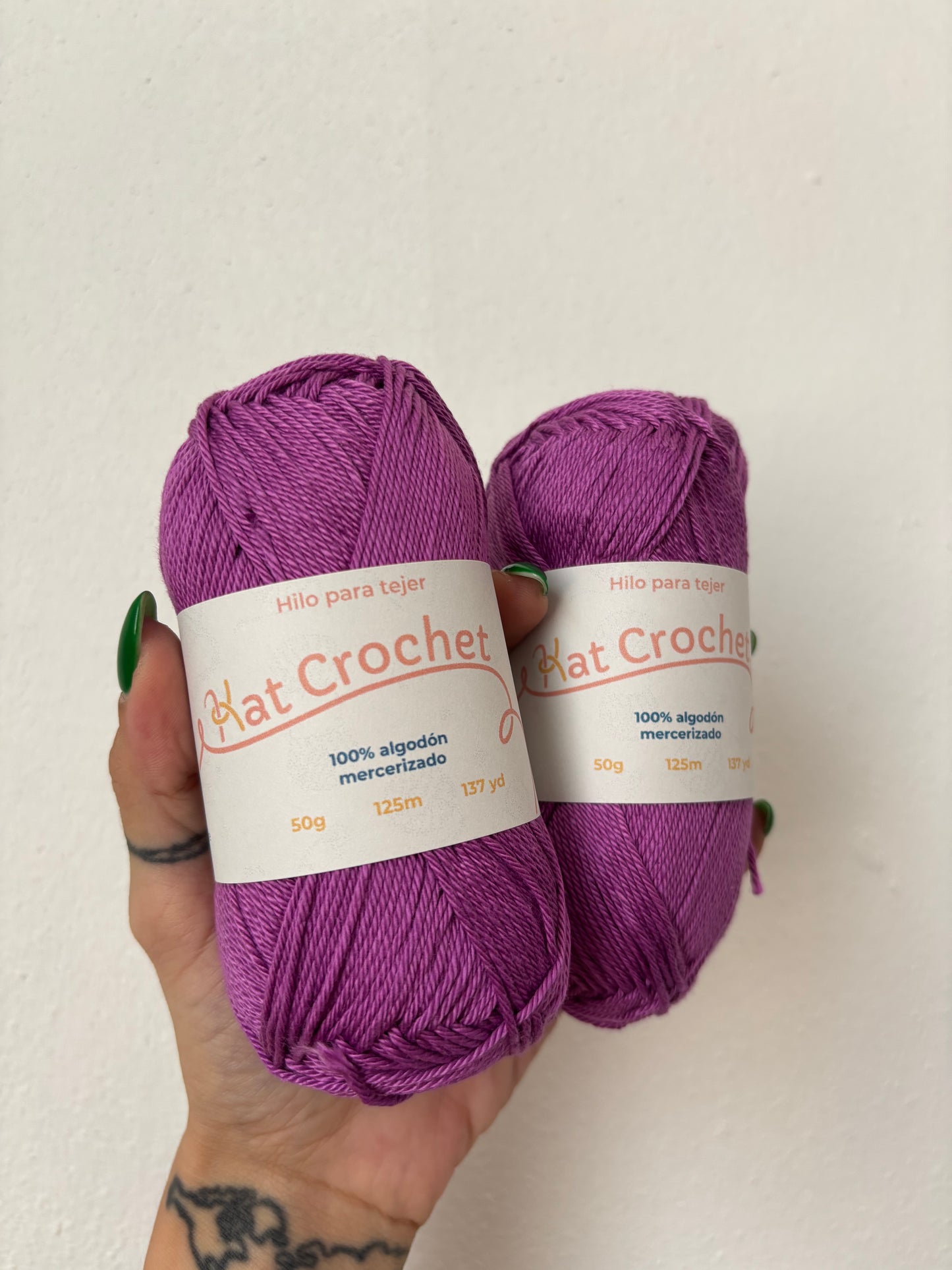 Kat Crochet Yarn - Hilo 100% algodón mercerizado