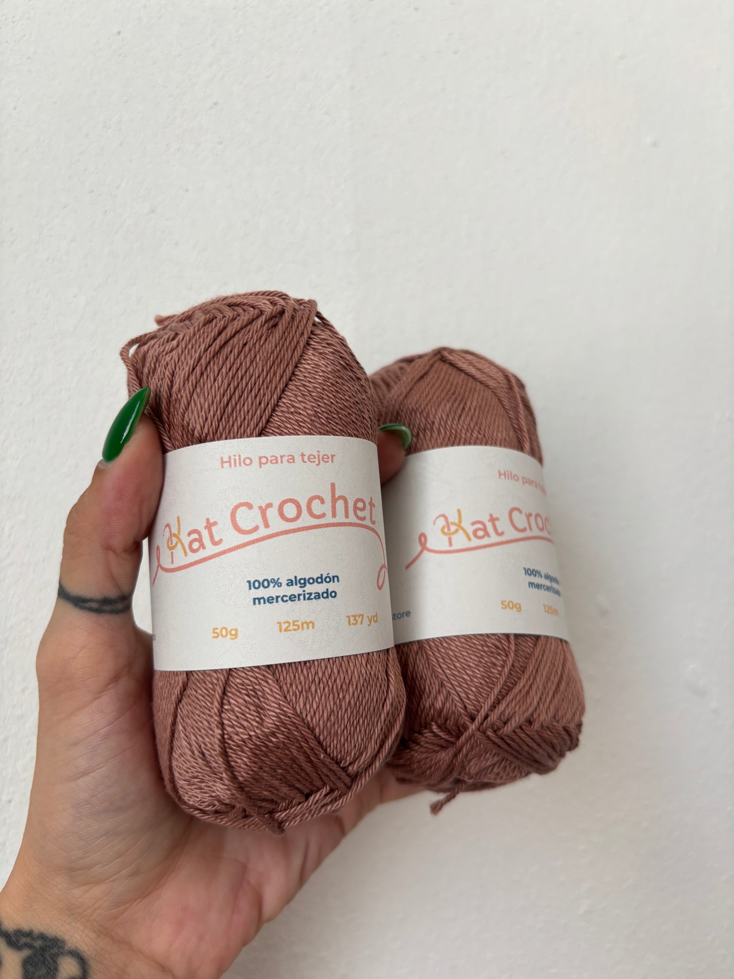 Kat Crochet Yarn - Hilo 100% algodón mercerizado