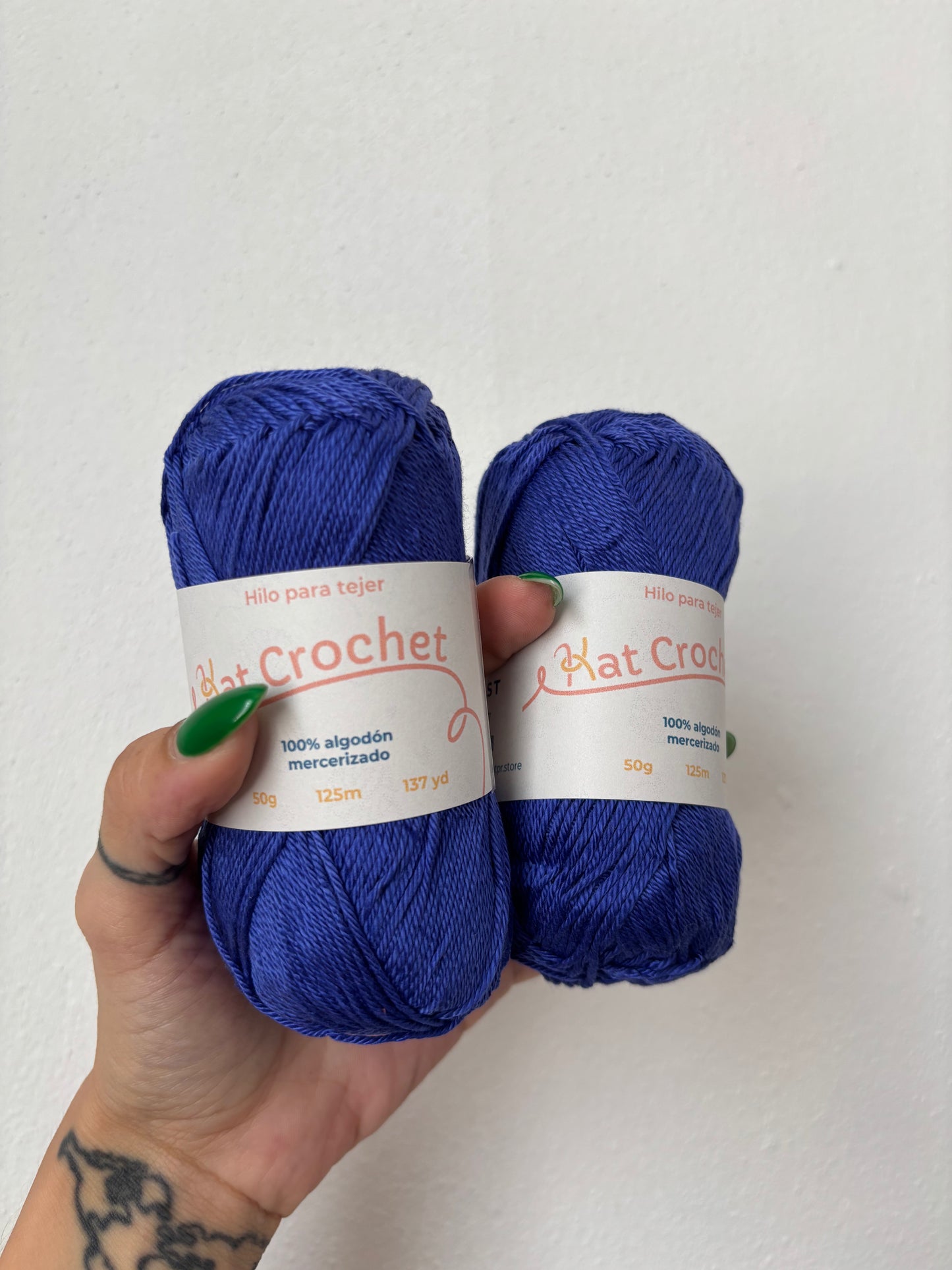 Kat Crochet Yarn - Hilo 100% algodón mercerizado