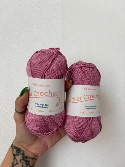 Kat Crochet Yarn - Hilo 100% algodón mercerizado