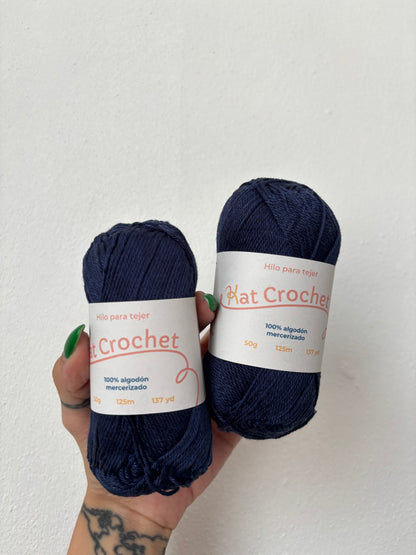 Kat Crochet Yarn - Hilo 100% algodón mercerizado