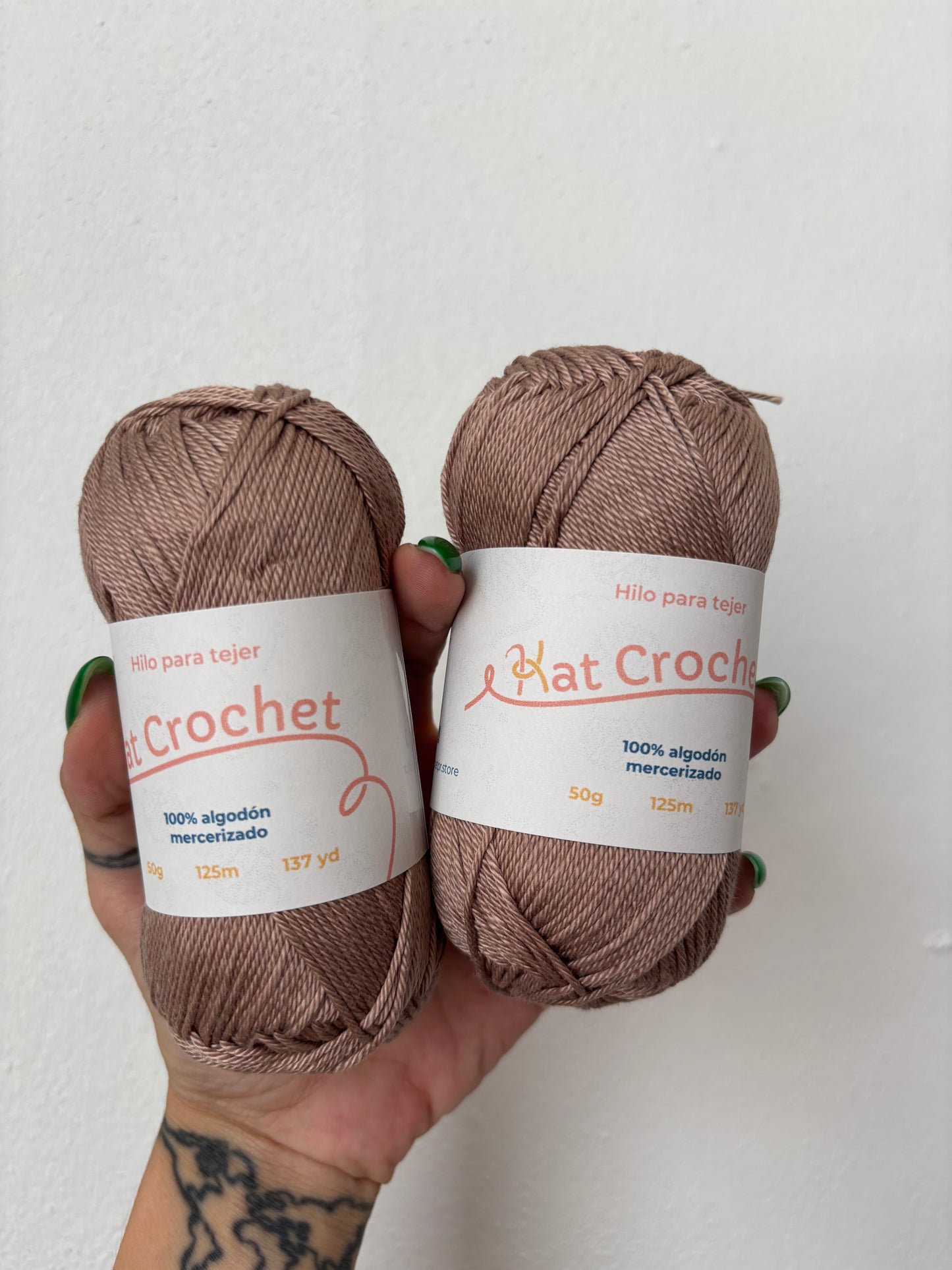 Kat Crochet Yarn - Hilo 100% algodón mercerizado