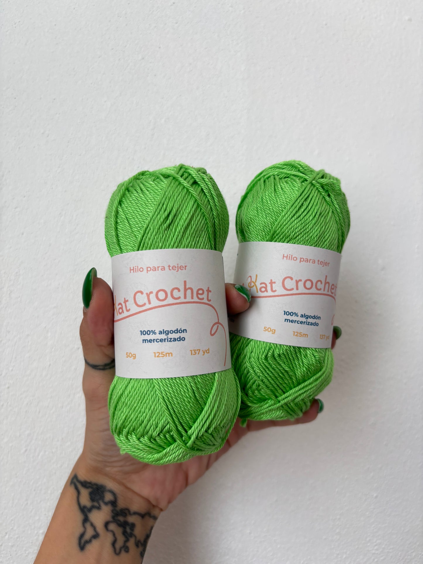 Kat Crochet Yarn - Hilo 100% algodón mercerizado