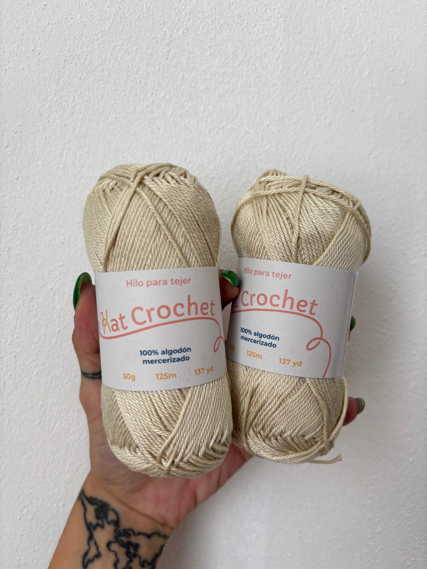 Kat Crochet Yarn - Hilo 100% algodón mercerizado