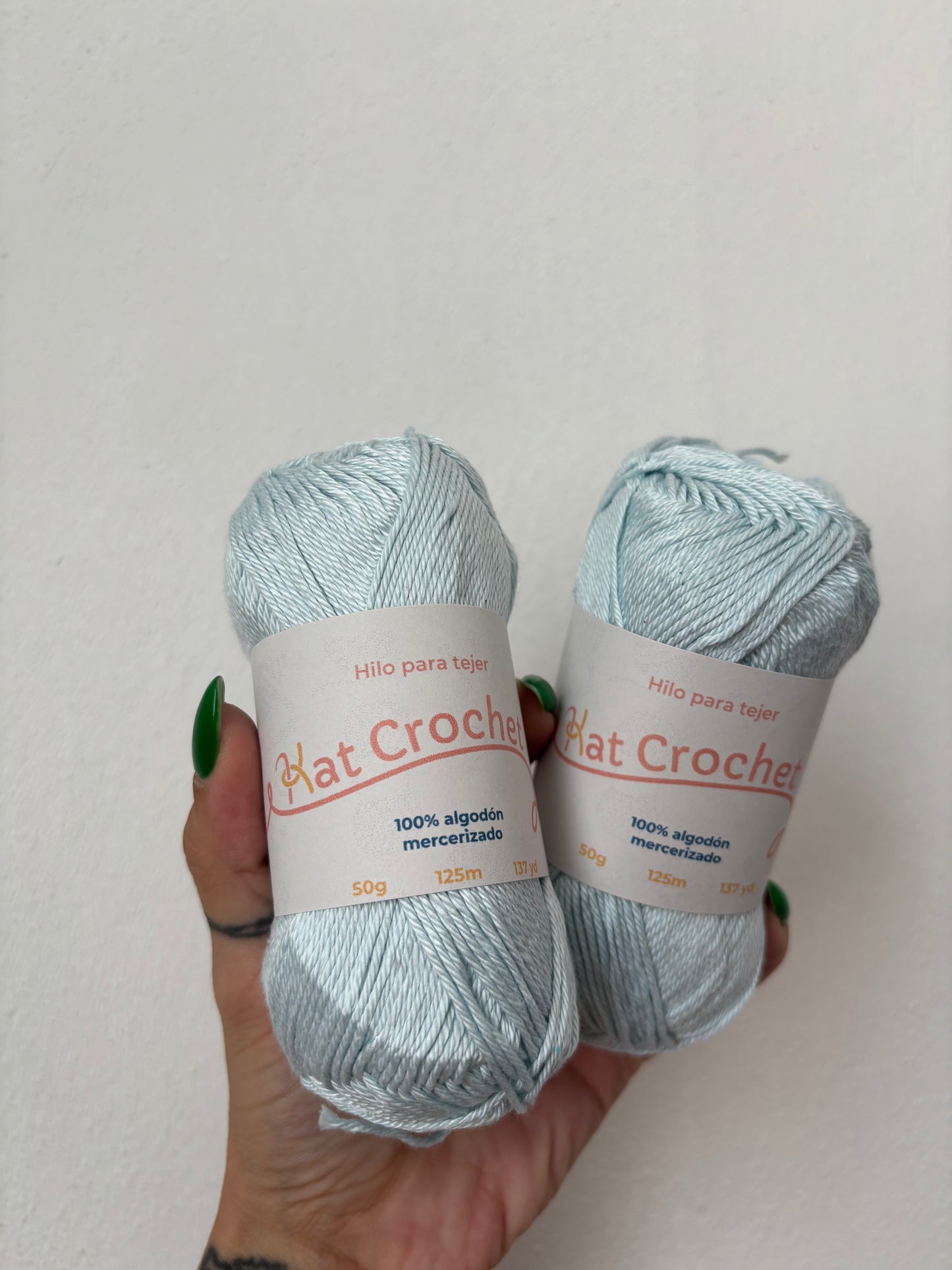 Kat Crochet Yarn - Hilo 100% algodón mercerizado