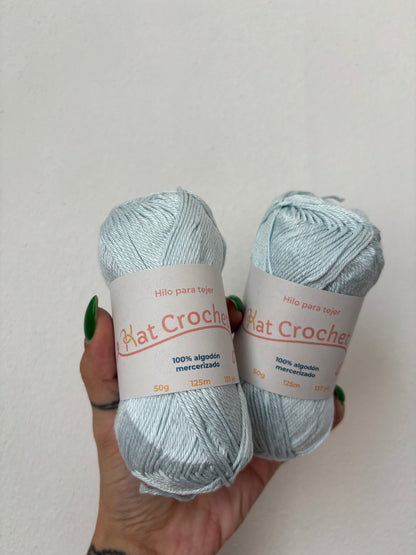Kat Crochet Yarn - Hilo 100% algodón mercerizado