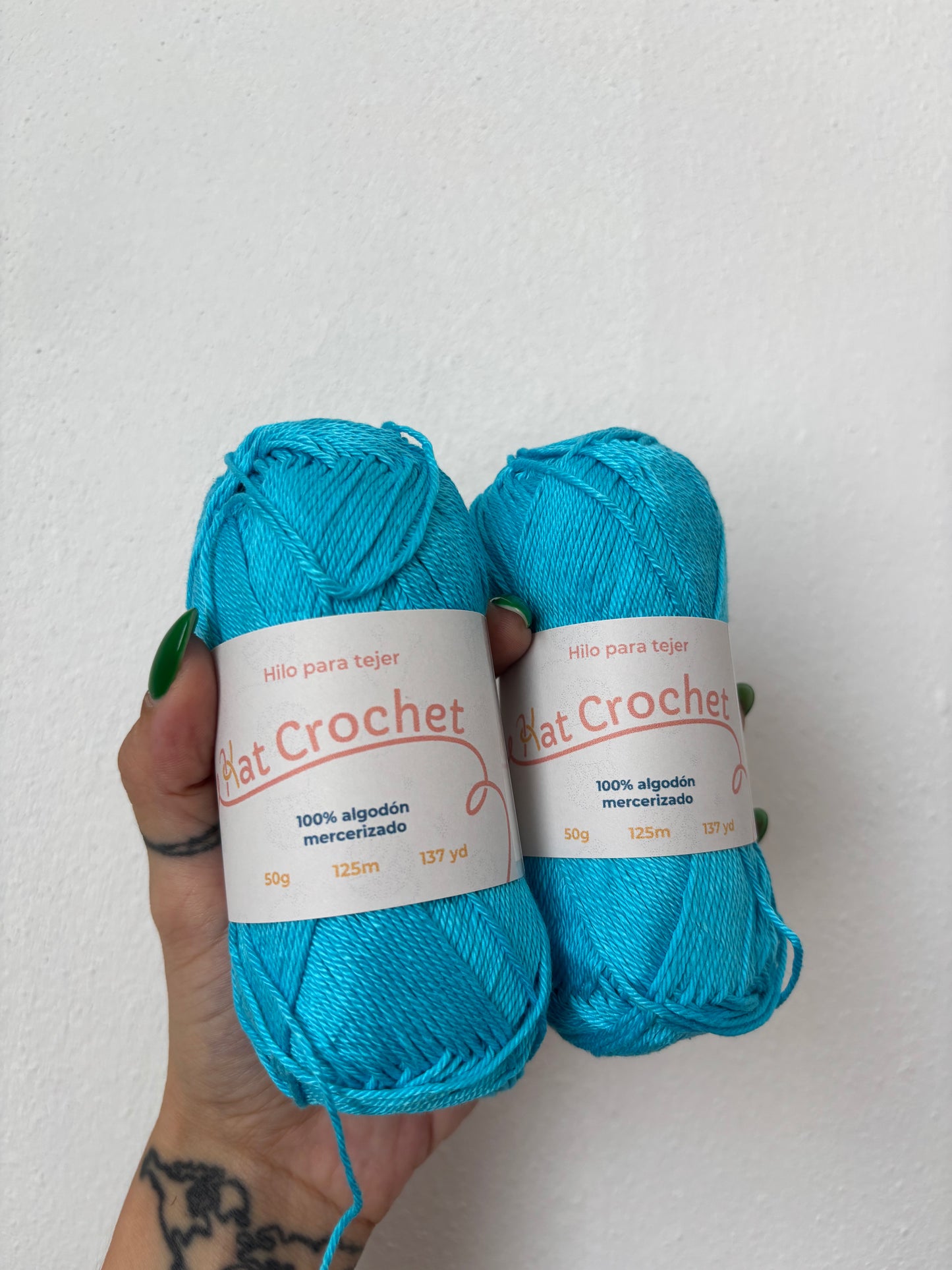 Kat Crochet Yarn - Hilo 100% algodón mercerizado
