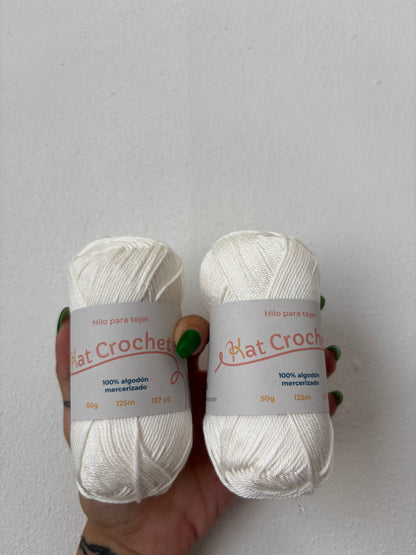 Kat Crochet Yarn - Hilo 100% algodón mercerizado