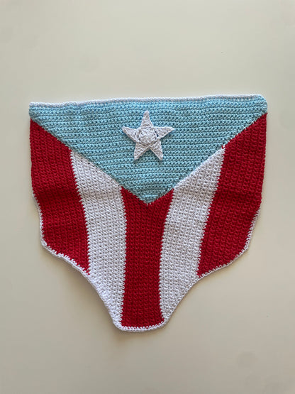 Top Bandera Puerto Rico - Crochet