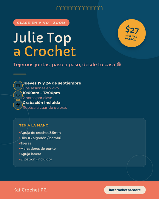 Julie Top a Crochet | Clase en Vivo por Zoom